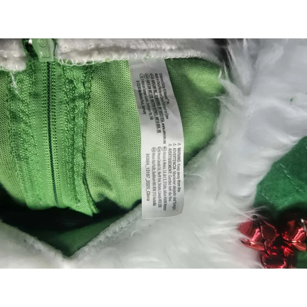 Women's Christmas Elf Costume Dress Green Faux Fur Holiday Adult One Size